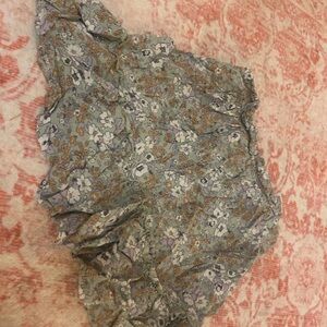 art class Floral Ruffled Skirt in Sage, Lavender, White